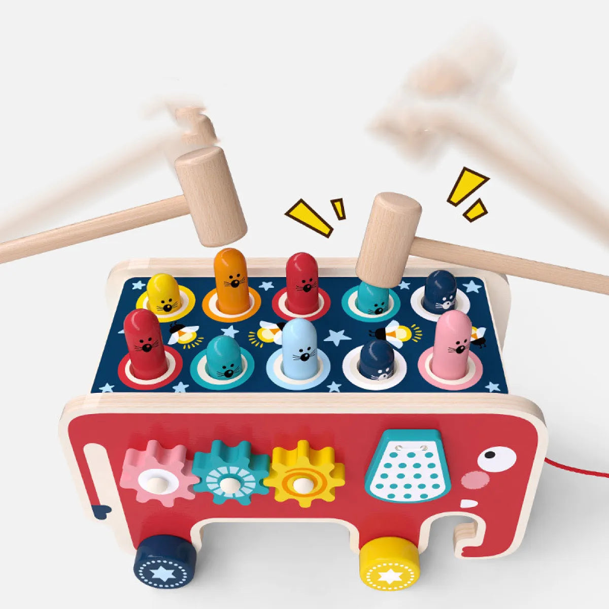Wooden Montessori Pounding Bench Toy